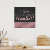 Poster Bannière Matte Pink & Grey Modern Glam Sequin Part (Cuisine)