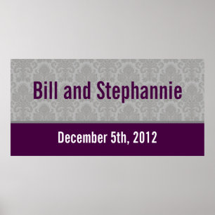 Poster Bannière personnalisée de 22,5 po x 7,5 po - Damas