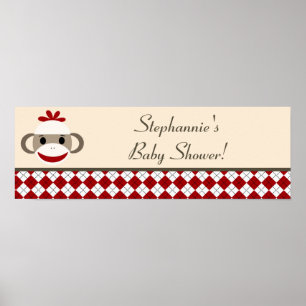 Poster Bannière personnalisée de 22,5 po x 7,5 po Singe r