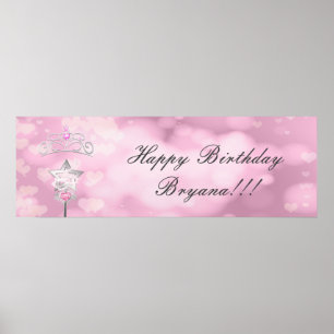 Poster Bannière personnalisée de fête d'anniversaire de b