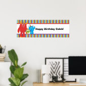 Poster Bannière personnalisée de la fête Anniversaire de  (Bureau à domicile)
