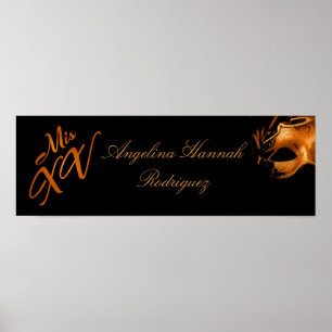 Poster Bannière personnalisée Mis XV Orange de 22,5 po x