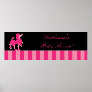 Poster Bannière personnalisée Pink Poodle Paris 22,5 po x