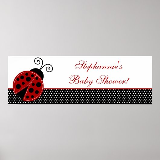 Poster Bannière personnalisée Red Ladybug de 22,5 po x 7, (Devant)