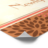 Poster Bannière personnalisée rose / Brown floral de 22,5 (Coin)