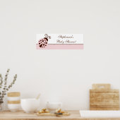 Poster Bannière personnalisée rose ladybug 22,5 po x 7,5 (Cuisine)
