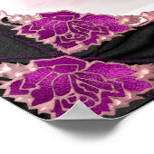 Poster Bannière Photo 00e anniversaire fête rose noir (Coin)