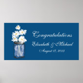 Poster Bannière Pot Mason et Marguerites Blanches (Devant)