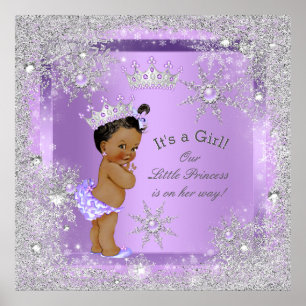 Poster Bannière Princesse Baby Shower Lilac Ethnique