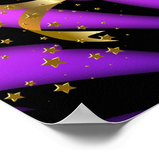 Poster Bannière Purple Zebra Fête d'anniversaire (Coin)