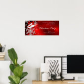 Poster Bannière Sparkflake Flocon de neige Rouge Noël (Bureau à domicile)