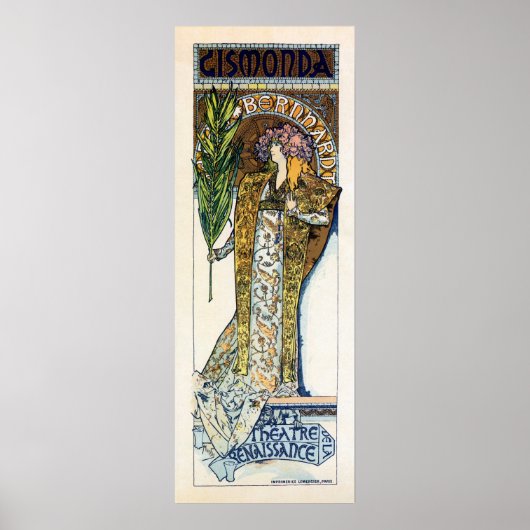 Poster Bannière verticale Alfons Mucha Sarah Bernhard (Devant)