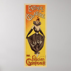 Poster Bannière verticale pour clown français vintage