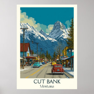 Poster Banque de coupe Montana Vintage Glacier Gateway Ar