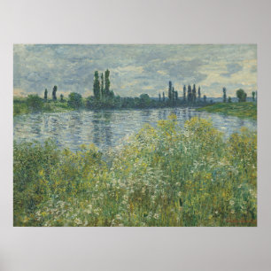 Poster Banques de la Seine, Vétheuil, 1880   Vue de la ri