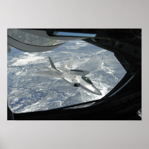 Poster Banques d'un F-22 Raptor à partir d'un KC-135