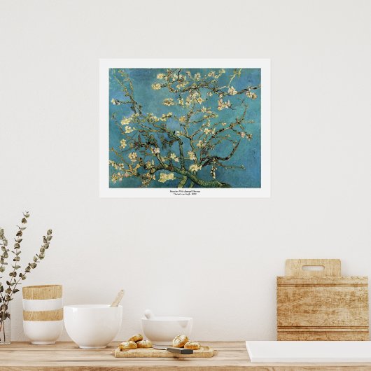 Poster Banques en fleurs d'amandes par Vincent van Gogh (Cuisine)