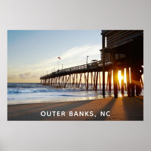 Poster Banques Extérieures Caroline du Nord OBX Avalon Fi