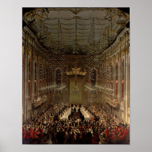 Poster Banquet dans le Redoutensaal, Vienne, 1760