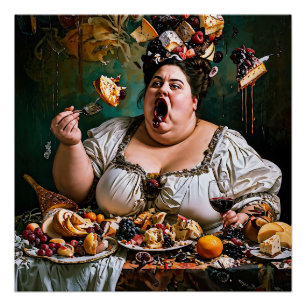 Poster "Banquet de Chaos" Artwork surréaliste et coloré