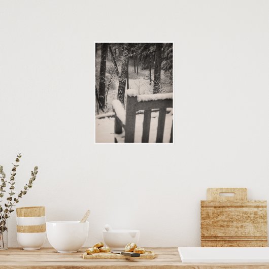 Poster Banquettes couvertes de neige (Cuisine)