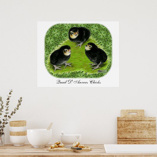 Poster Bantam Chicks dans le jardin (Cuisine)