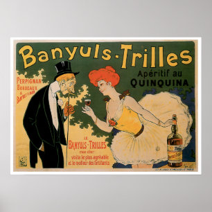 Poster Banyuls Trilles Vin Vintage Boisson Ad Art