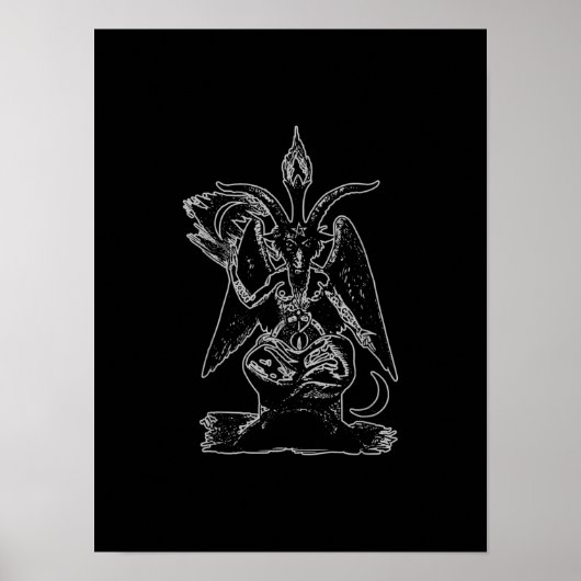 Poster Baphomet Chèvre Satan Black Magie Lucifer Occulte (Devant)