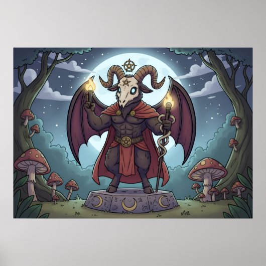 Poster Baphomet de dessin animé (Devant)