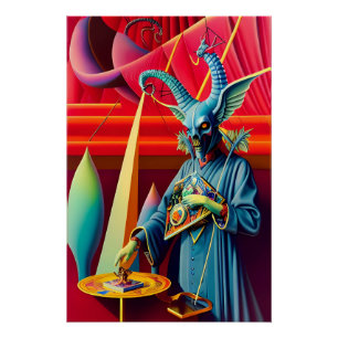 Poster Baphomet Prend l'Appât Fantastique