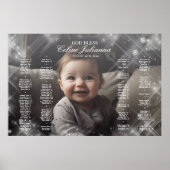 Poster Baptême carte de sièges photo élégant plan de sièg (Devant)