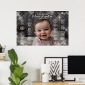 Poster Baptême carte de sièges photo élégant plan de sièg (Bureau à domicile)