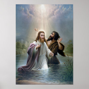 Poster Baptême de Jésus-Christ par Jean-Baptist