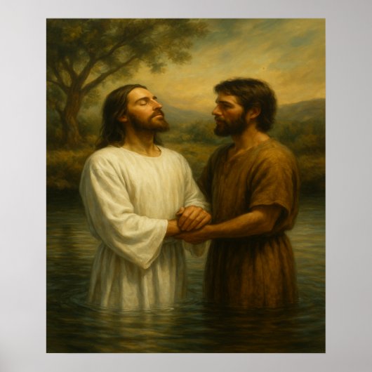 Poster Baptême de Jesus™ LDS Mur Art Imprimer (Devant)