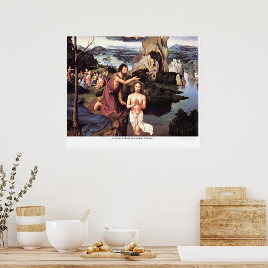 Poster Baptême du Christ par Joachim Patinier (Cuisine)