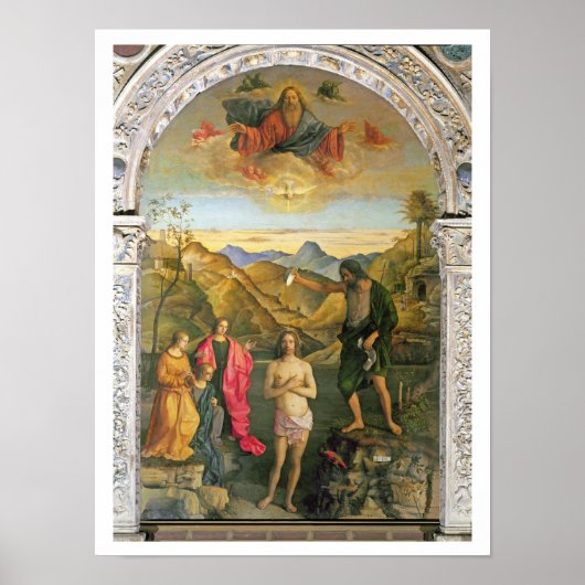 Poster Baptême du Christ, Saint Jean Altarpiece (Devant)