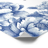 Poster Baptême Fleur Toile Bleue (Coin)