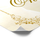 Poster Baptême mexicain d'or blanc Numéro de table d'anni (Coin)