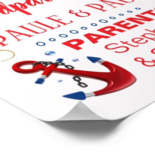 Poster Baptême Nutical Christening (Coin)