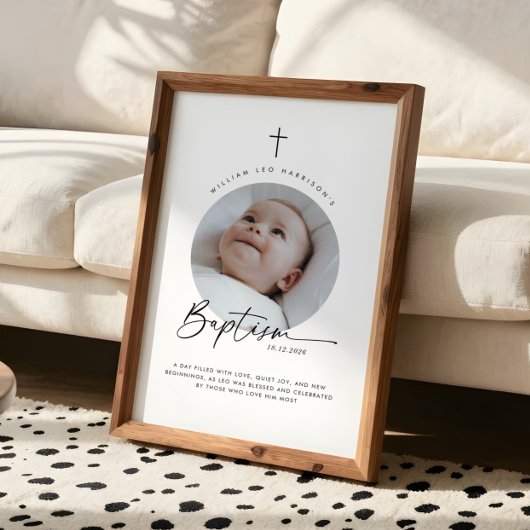Poster Baptism Round Photo Keepsake