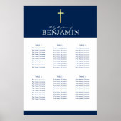 Poster BAPTISM TABLE PLAN 6 tableaux marine moderne Poste (Devant)