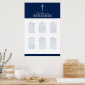 Poster BAPTISM TABLE PLAN 6 tableaux marine moderne Poste (Cuisine)