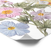 Poster Baptism watercolor meadow flowers welcome (Coin)