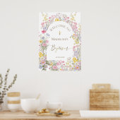 Poster Baptism watercolor meadow flowers welcome (Cuisine)