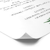 Poster Bar à alcool mariage tropical. Aquarelle (Coin)