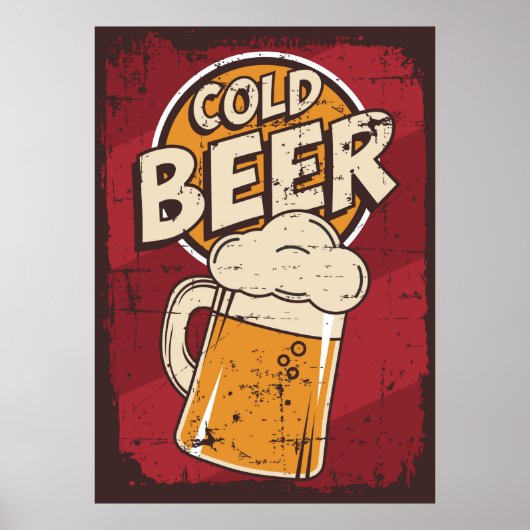 Poster Bar à bière rétro cool (Devant)