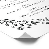 Poster Bar à boissons à mariage noir et blanc (Coin)