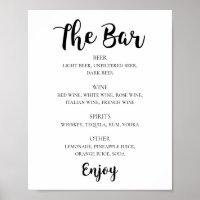 Bar à boissons alcoolisées mariage noir et blanc