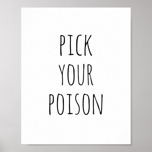 Poster Bar à boissons éffrayant Halloween | Poison noir e (Devant)