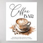 Poster Bar à Café Mariage Bébé Shower de Mariage (Devant)